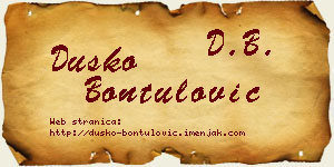 Duško Bontulović vizit kartica